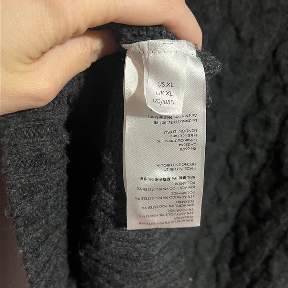 Anthropologie Maeve Cable-Knit Cardigan Sweater in Dark Grey - Picture 6 of 7